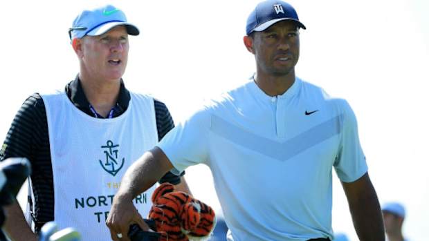 Tiger Woods, with caddie Joe LaCava